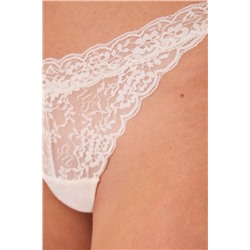 Tanga encaje cintura "V" marfil