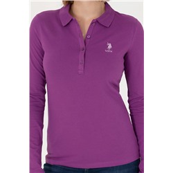 Kadın Violet Basic Polo Yaka Sweatshirt