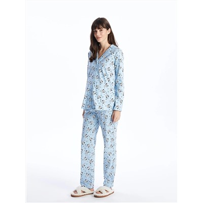 LC Waikiki Gömlek Yaka Baskılı Uzun Kollu Kadın Pijama Takımı, LCW DREAM                                            
                                            Gömlek Yaka Baskılı Uzun Kollu Kadın Pijama Takımı