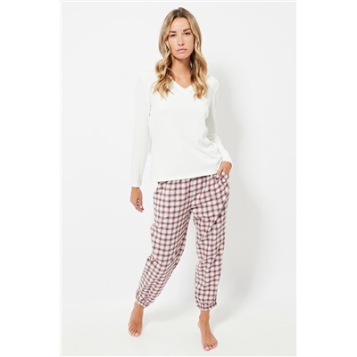 Pantalón 7/8 de pijama cintura alta - Rojo