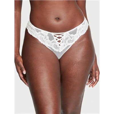 Boho Floral Embroidery Brazilian Panty