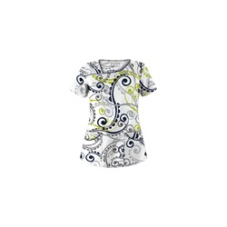 UA Cartwheels Giddy Green Asymmetrical Scrub Top