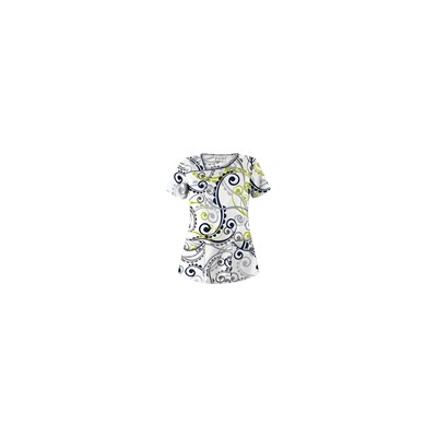 UA Cartwheels Giddy Green Asymmetrical Scrub Top