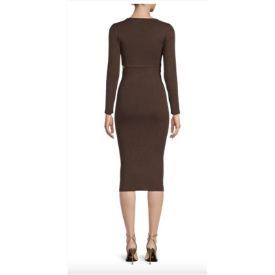 LEA & VIOLA Cutout Midi Sweater Dress