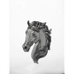 Стакан для виски, 12 см, 500 мл, стекло/металл, серебристый, Голова коня, Horse