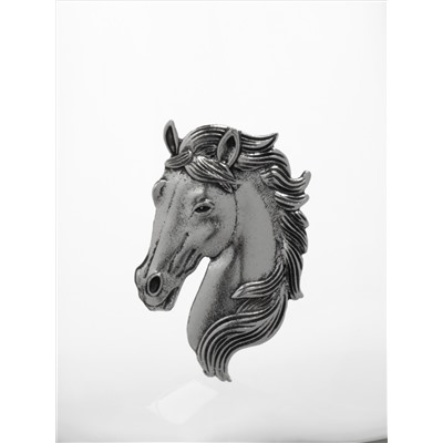 Стакан для виски, 12 см, 500 мл, стекло/металл, серебристый, Голова коня, Horse