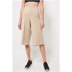 Bermudas con cintura alta Beige