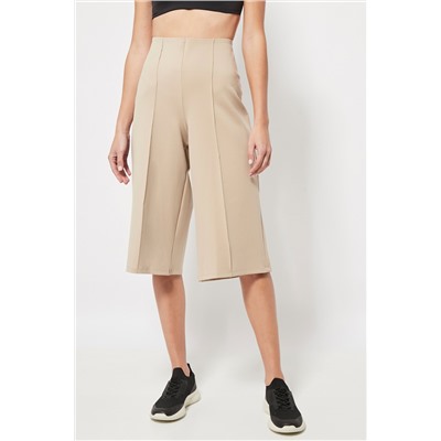Bermudas con cintura alta Beige