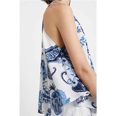 Blusa viscosa escote cuadrado