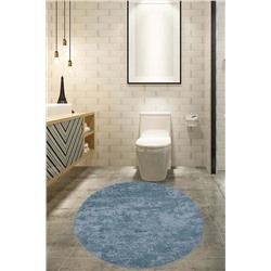Relax Carpet Nova Mavi Yuvarlak 160x160 Cm Büyük Ebat Banyo Halısı Kaymaz Tabanlı Yıkanabilir Banyo Paspası RLX-NOVA-YUVBP160