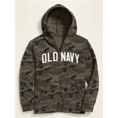 Logo-Graphic Zip Hoodie for Boys