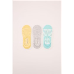 Pack 3 calcetines invisibles algodón textura