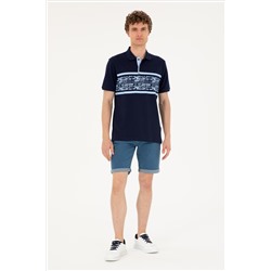 Erkek Regular Fit Polo Yaka Lacivert Tişört