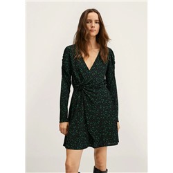 Vestido fruncido cruzado -  Mujer | MANGO OUTLET España