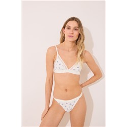 Braga brasileña tira blanco estampado