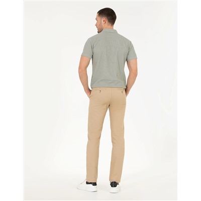 Bej Regular Fit Kanvas Pantolon