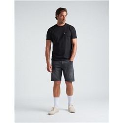 Slim Fit Denim Shorts, Men, Grey