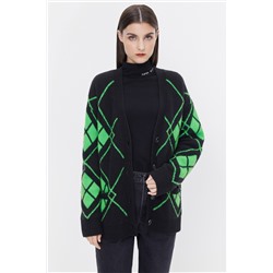 Cárdigan Negro y verde claro