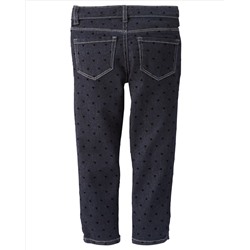 Flocked Skinny Jeans - Dark Indigo
