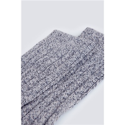 Calcetín canalé melange textura