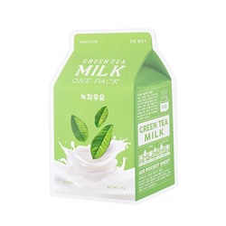 Green Tea Milk One-Pack (Soothing), Тканевая маска с чаем и молоком