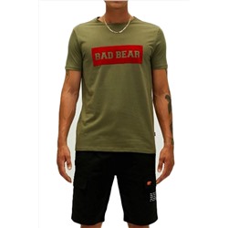 Bad Bear, Flog 0 Yaka Erkek Tshirt - Koyu Haki