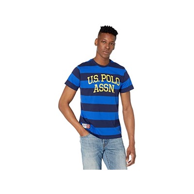 U.S. POLO ASSN. Logo Print Stripe Crew