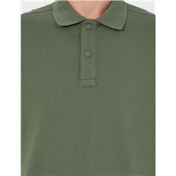 Haki Regular Fit Yandan Çizgili Polo Yaka Tişört