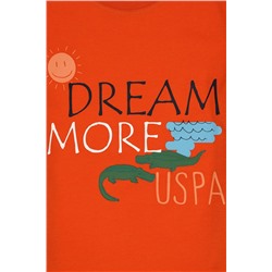 Erkek Çocuk Nar Çiçeği Oversize Bisiklet Yaka Tişört