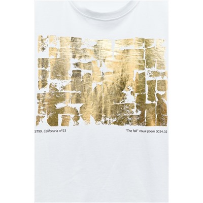 T-SHIRT WITH METALLIC PRINT