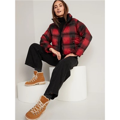 Water-Resistant Frost Free Short Puffer Jacket for Women