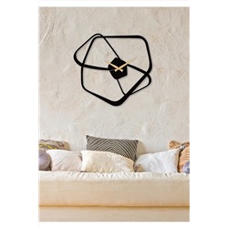 Gowpenart Fiyonk Metal Siyah Duvar Saati - Ev / Ofis Saati - Hediye Saat - 60 x 55 Cm FiyonkDS060