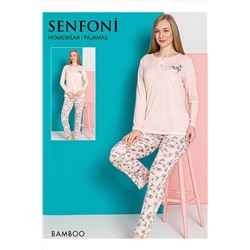 SENFONİ Kadın Uzun Kollu Bambo Pijama Takımı PJM-10317