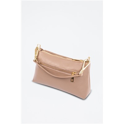 Bandolera de piel Arvier - Beige