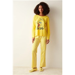 Penti Kuş Baskılı Sarı Pijama Takımı PND8U63R23SK-YL34