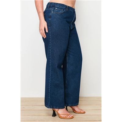Indigo Yüksek Bel Geniş Paça Büyük Beden Wide Leg Jeans TBBAW23CJ00020