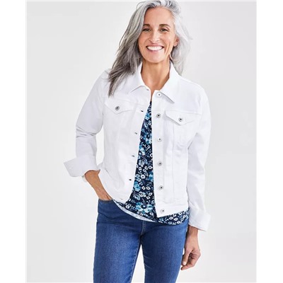 Petite Classic Denim Jacket, Created for Macy's