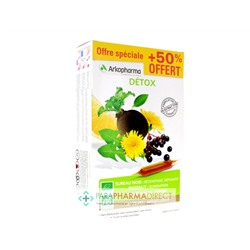 ArkoPharma ArkoFluides - Détox - Détoxifiant Dépuratif Elimination - BIO 20+10 ampoules GRATUITES