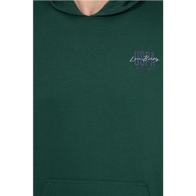 Erkek Yeşil Kapüşonlu Basic Sweatshirt