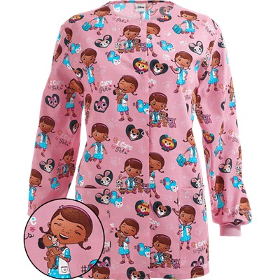 Cherokee Tooniforms Scrubs I Care For Pets Scrub Jacket