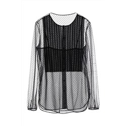 Camisa efecto doble prenda Negro
