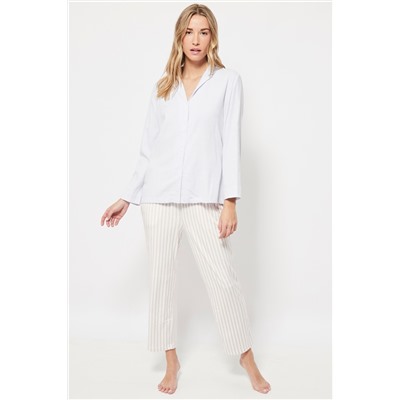 Camisa Celeste y blanco