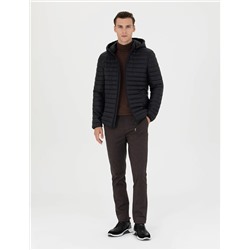 Siyah Slim Fit Mont