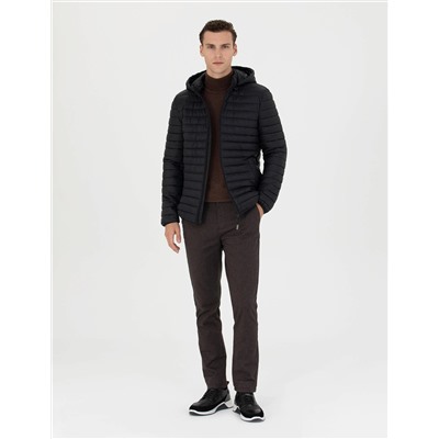 Siyah Slim Fit Mont