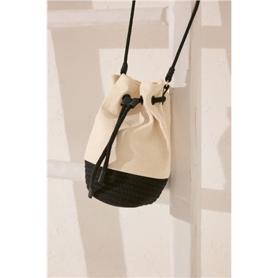 Bolso mediano canva y cuerda
