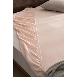 Ciel King Size %100 Pamuk Lastikli Saten Çarşaf - Açık Pudra