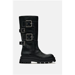 TRACK ANKLE BOOTS WITH BUCKLES