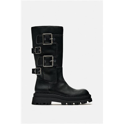 TRACK ANKLE BOOTS WITH BUCKLES