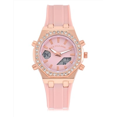 LADIES PINK EMBELLISHED ANA DIGI WATCH