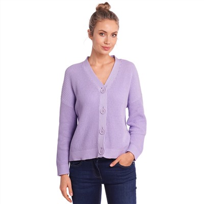 Damen Strickjacke mit großen Knöpfen